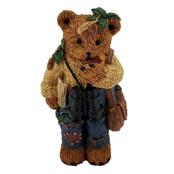Cute Nature Lover, Bird Watcher Explorer Bear Figurine - Picture 1 of 7